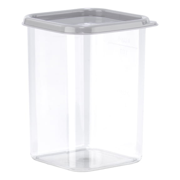 GoodCook Short Square Container, 1.1 QT, Clear with Gray Lid, Made Without BPA