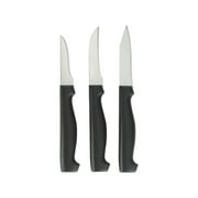 GoodCook Silver 3-Piece Stainless Steel Kitchen Paring Knife Set, Multicolor