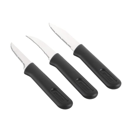 GoodCook Silver 3-Piece Stainless Steel Kitchen Paring Knife Set, Multicolor