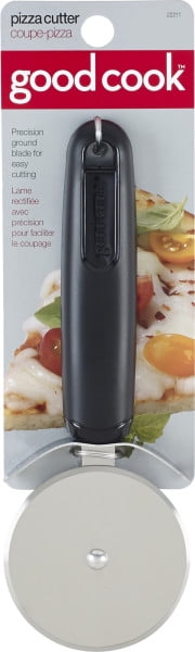 Classic Gray Stainless Steel Pizza Cutter with Plastic Handle