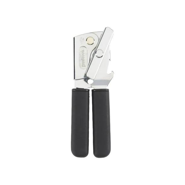 GoodCook Stainless Steel Manual Can Opener with Soft Grip Handles, Silver/Black