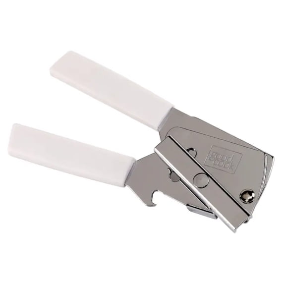GoodCook Stainless Steel Manual Compact Can Opener, Silver and White