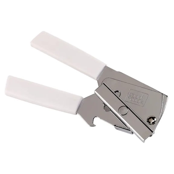 GoodCook Stainless Steel Manual Compact Can Opener, Silver and White