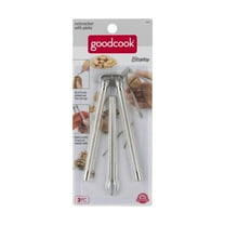 GoodCook Textured Metal Nutcracker with Hinged Handles and 2 Picks, Silver
