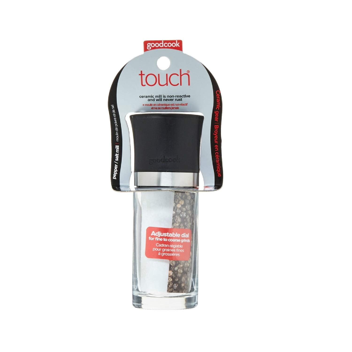 GoodCook Touch Salt and Pepper Mill  Adjustable Ceramic Grinder (Pack of 3)