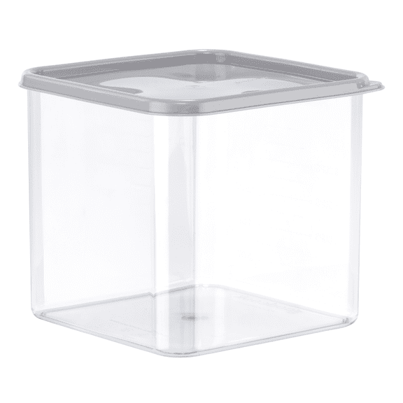 GoodCook Wide Square Container, 3 QT, Clear with Gray Lid, Made Without BPA