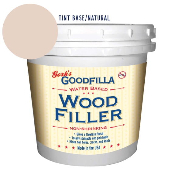 GoodFilla Heavy-Body Water-Based Wood & Grain Filler, Tint Base/Neutral, Quart, 4lbs