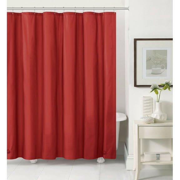 GoodGram® Basics PEVA Non-Toxic, Mold & Mildew Resistant Lightweight Water Resistant Vinyl Shower Curtain Liner - Red