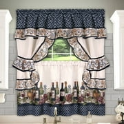 GoodGram Kitchen Elegance Multi Light Filtering Curtain Sets, 57 x 36 in (5 Panels)