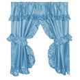 thumbnail image 1 of GoodGram Lauren Complete 5 Piece Attached Window Curtains & Valance Set - Light Blue, 1 of 1