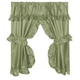thumbnail image 1 of GoodGram Lauren Complete 5 Piece Attached Window Curtains & Valance Set - Sage, 1 of 1