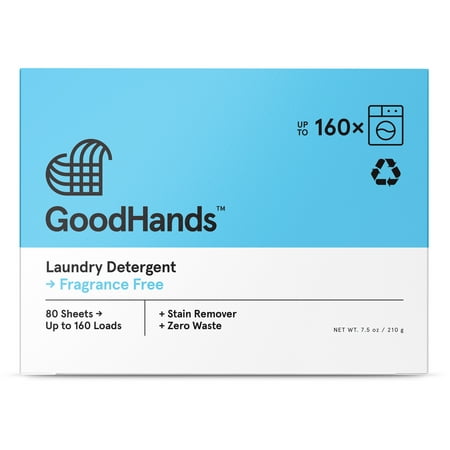 GoodHands Laundry Detergent Sheets, Unscented, 80 sheets (160 Loads)