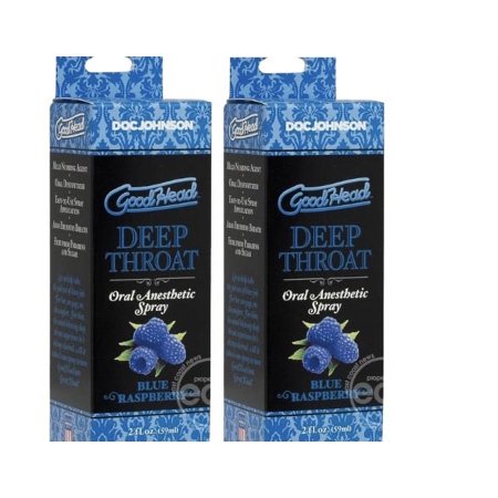 GoodHead Deep Throat Spray 2 oz - Blue Raspberry (Pack of 2)