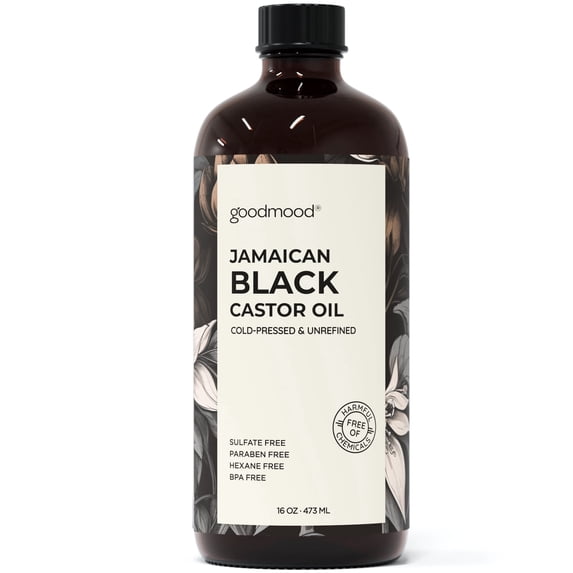 GoodMood Jamaican Black Castor Oil for Hair Growth, Jamaican Black Castor Oil Organic Cold Pressed Unrefined, Black Jamaican Castor Oil 16 oz Black Castor Oil for Weiht Loss Belly Fat