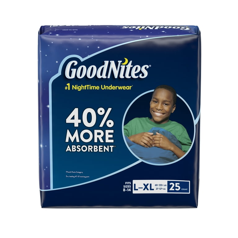 goodnites男の子用 XL12枚入 Goodnites Bedwetting Underwear for Boys, Size XXL (120-165