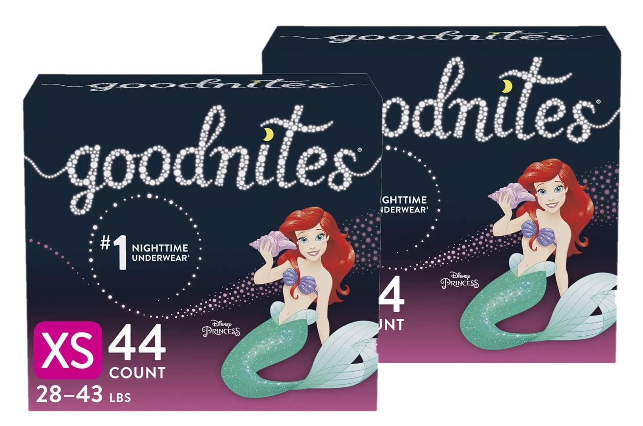 GoodNites Bedtime Bedwetting Underwear for Girls, Size XS, 88 ct