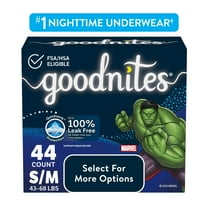 Goodnites Bedwetting Underwear for Boys, S/M (43-68 lbs), 44 Ct (Select for More)
