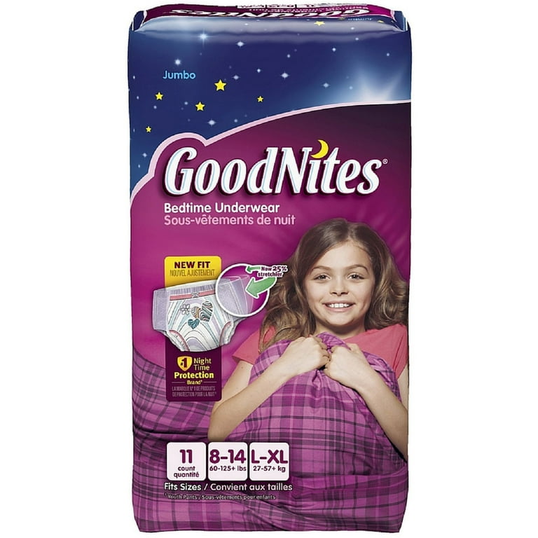GoodNites Girl 's Bedtime Underwear, Size L/XL 11 ea (Pack