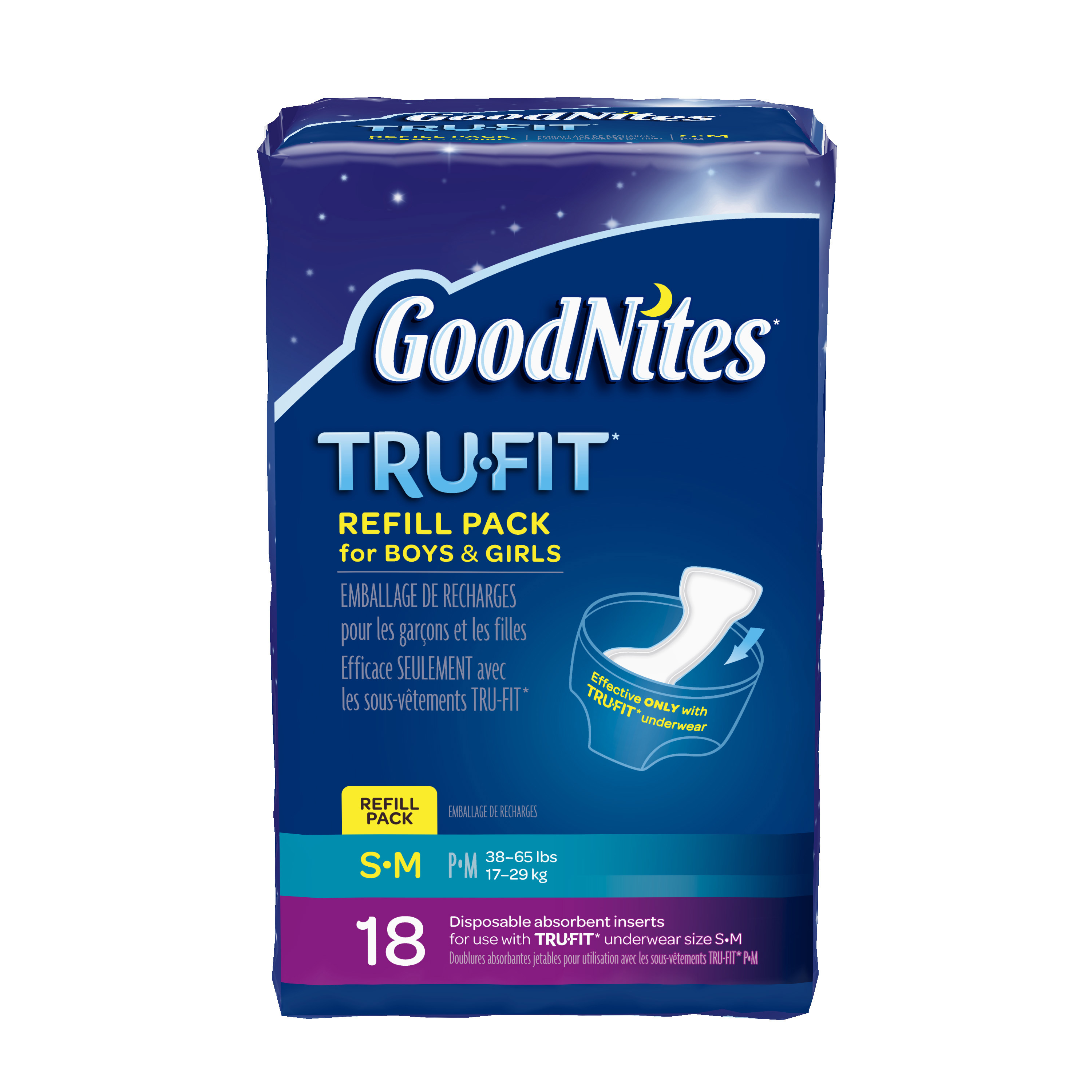 GoodNites TruFit Disposable Absorbent Inserts for Boys & Girls Refill Pack - image 1 of 8