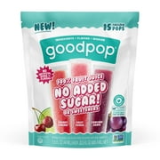 GoodPop 100% Fruit Juice Pops No Sugar Added Non-GMO 15ct