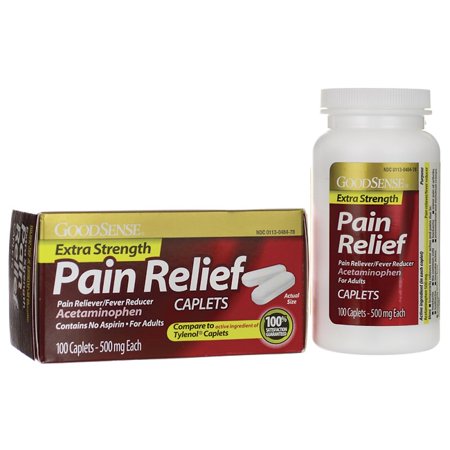 GoodSense Acetaminophen Extra Strength, Pain Reliever/Fever Reducer Caplets, 500 mg, 100 Ct