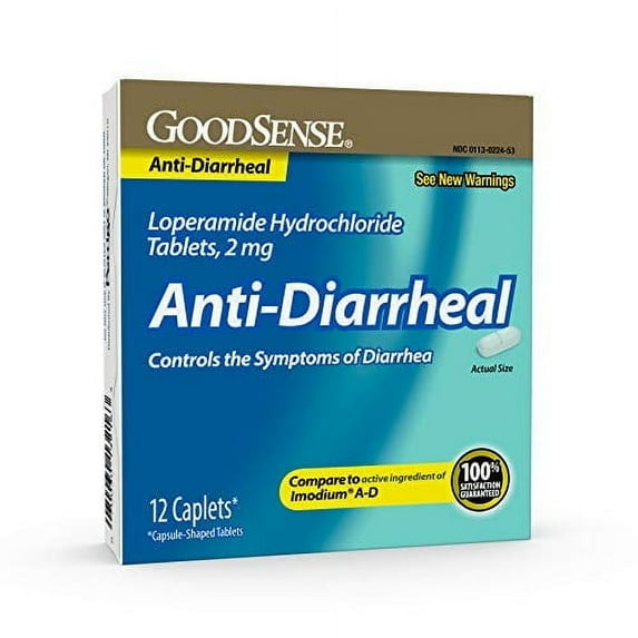 GoodSense Anti-Diarrheal Loperamide Hydrochloride Tablets, 2 mg, 12-count