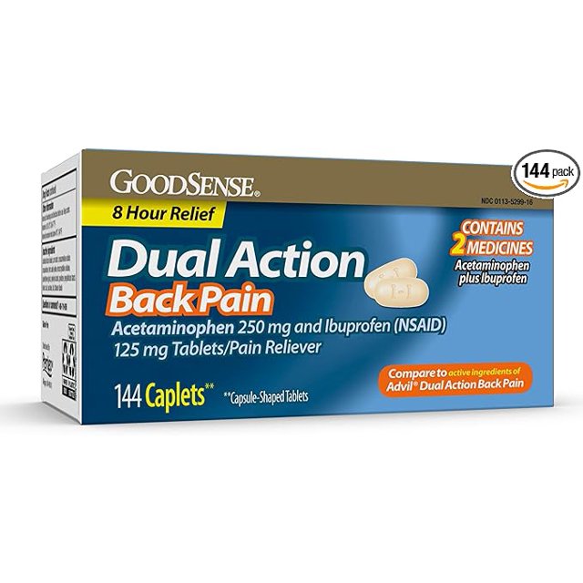 GoodSense Dual Action Acetaminophen and Ibuprofen (NSAID) Tablets, 250