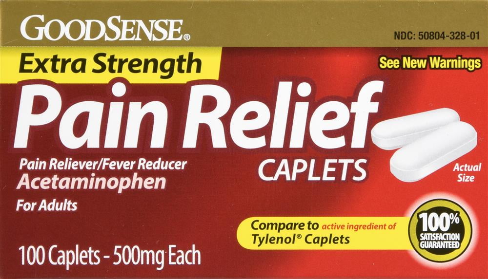 GoodSense Extra Strength Pain Relief Caplets, Acetaminophen 500 mg, 100 ct