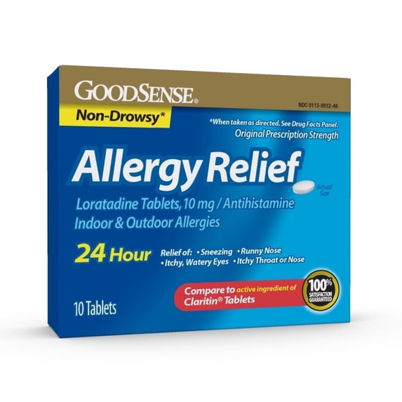GS Loratadine 10mg Allergy Relief Tabs, 24Hr Non-Drowsy, Blister, 10 Ct