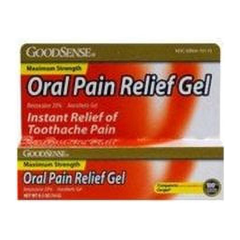 GoodSense Maximum Strength Oral Pain Relief Gel, Benzocaine 20, 0.5 Oz