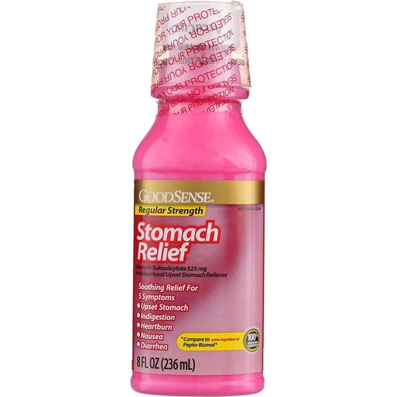 GoodSense Pink Bismuth Stomach Relief Liquid, Original Flavor, 8 Oz