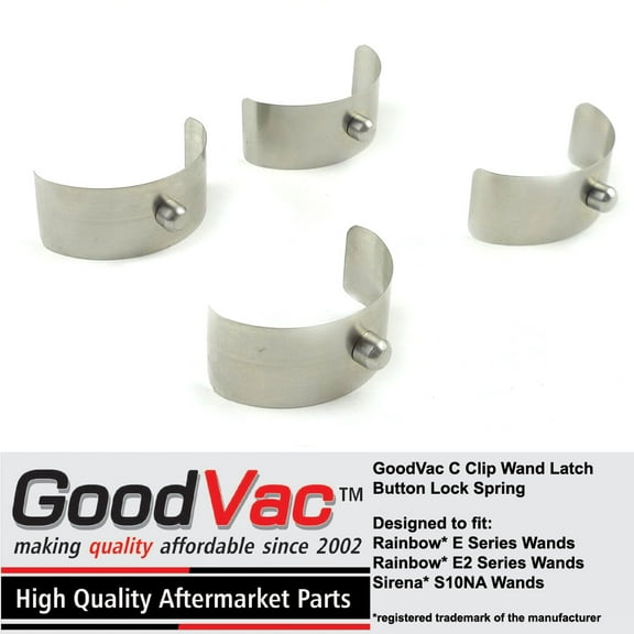 GoodVac C Clip Push Button Wand Latch Spring Lock Button for Rainbow E, E2 Stainless Steel Wands - 4 Pack