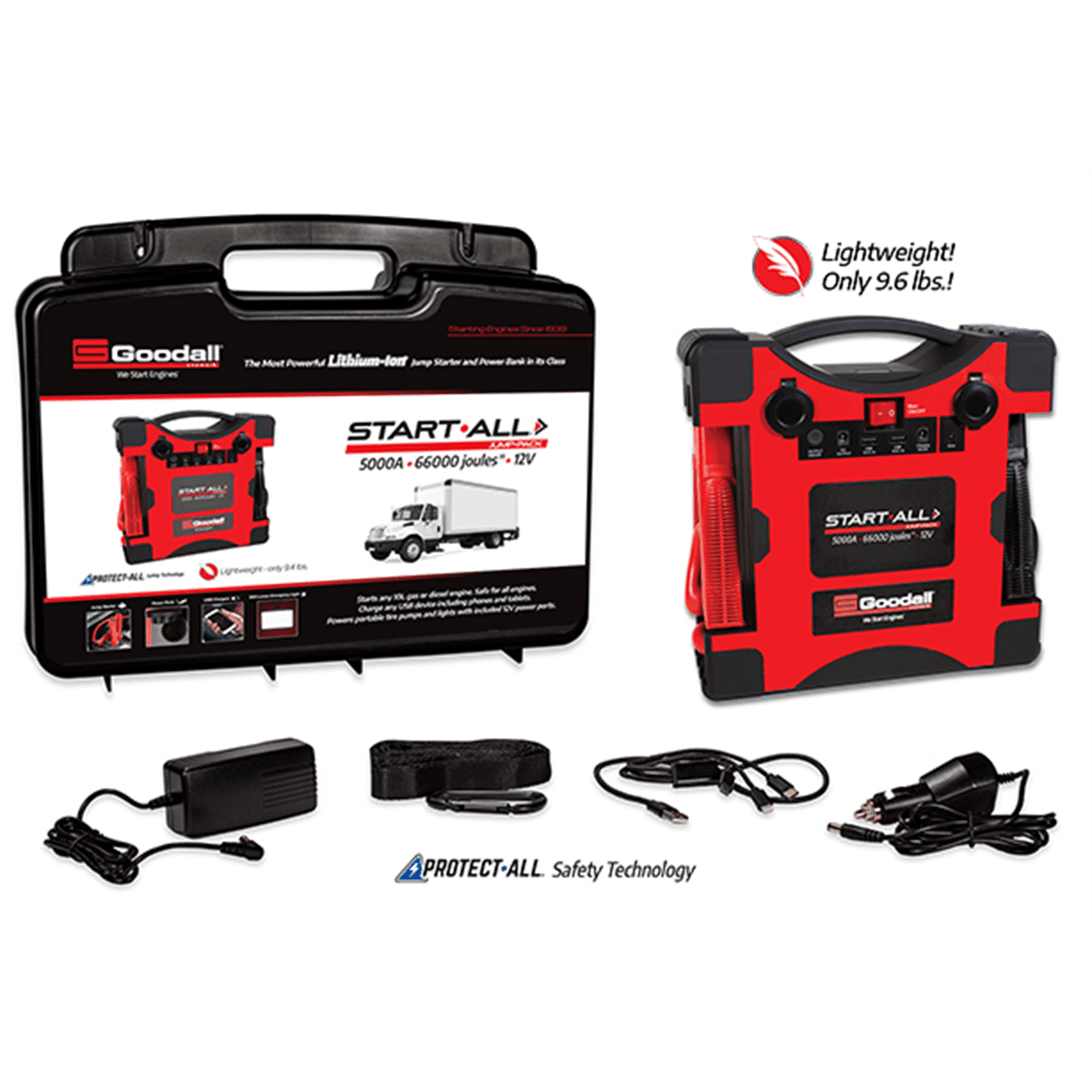 Goodall JP-12-5000T 12V 5000A Lithium Jump Starter Heavy Duty with Case