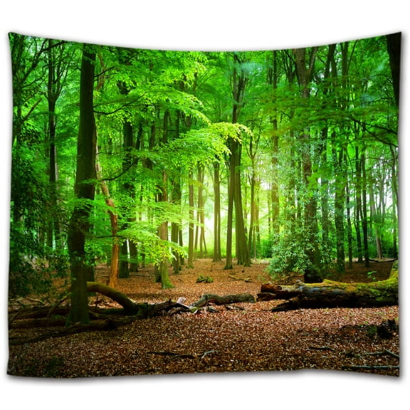 Goodbath Forest Tapestry, Nature Woodland Tree Tapestry Wall Hanging for Bedroom Living Room Dorm Home Décor,90"x70",Green