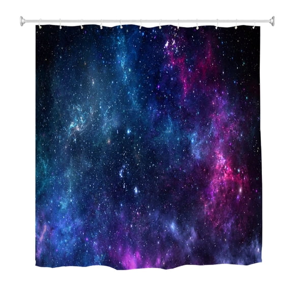 Goodbath Galaxy Shower Curtain, Outer Space Universe Nebula Polyester Fabric Bath Curtains for Bathroom Stall Bathtub,Waterproof Washable, 72x72 inches