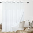thumbnail image 1 of Goodbath No Hooks  Shower Curtains  With Snap in Liner Waffle Waves  Pattern for Bathroom Hotel, 72" x 74", Double Layer,Mesh Top Window,Washable, 1 Count, White, 1 of 6