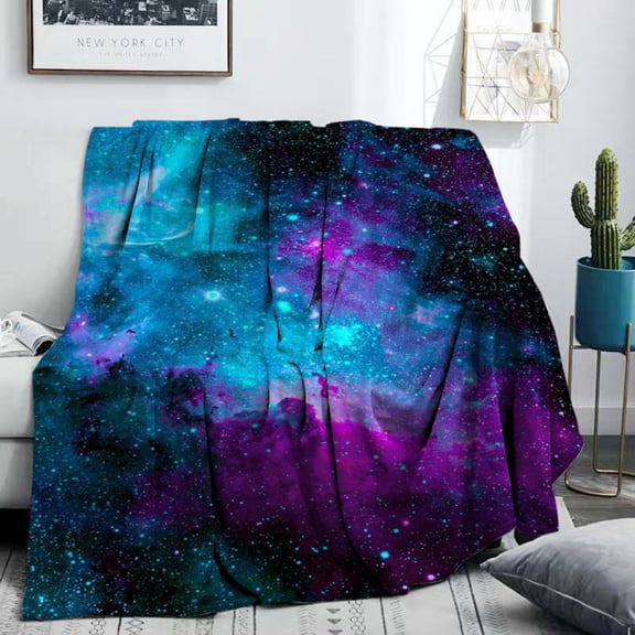Goodbath Outer Space Universe Galaxy Soft Cozy Throw Blanket for Couch Sofa Bed Chair Travel for All Season Teens Boys Girls, 60"x50", 1 Piece