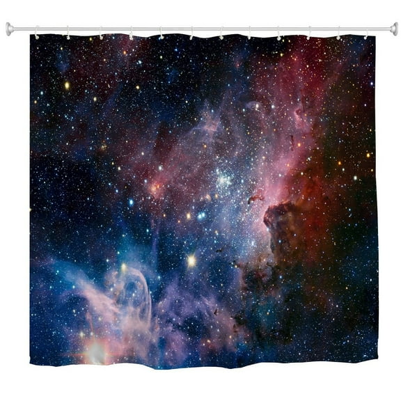 Goodbath Space Shower Curtain, Universe Nebula Galaxy Polyester Fabric Bath Curtains for Bathroom Stall Bathtub, Waterproof Washable, 72x72 inches