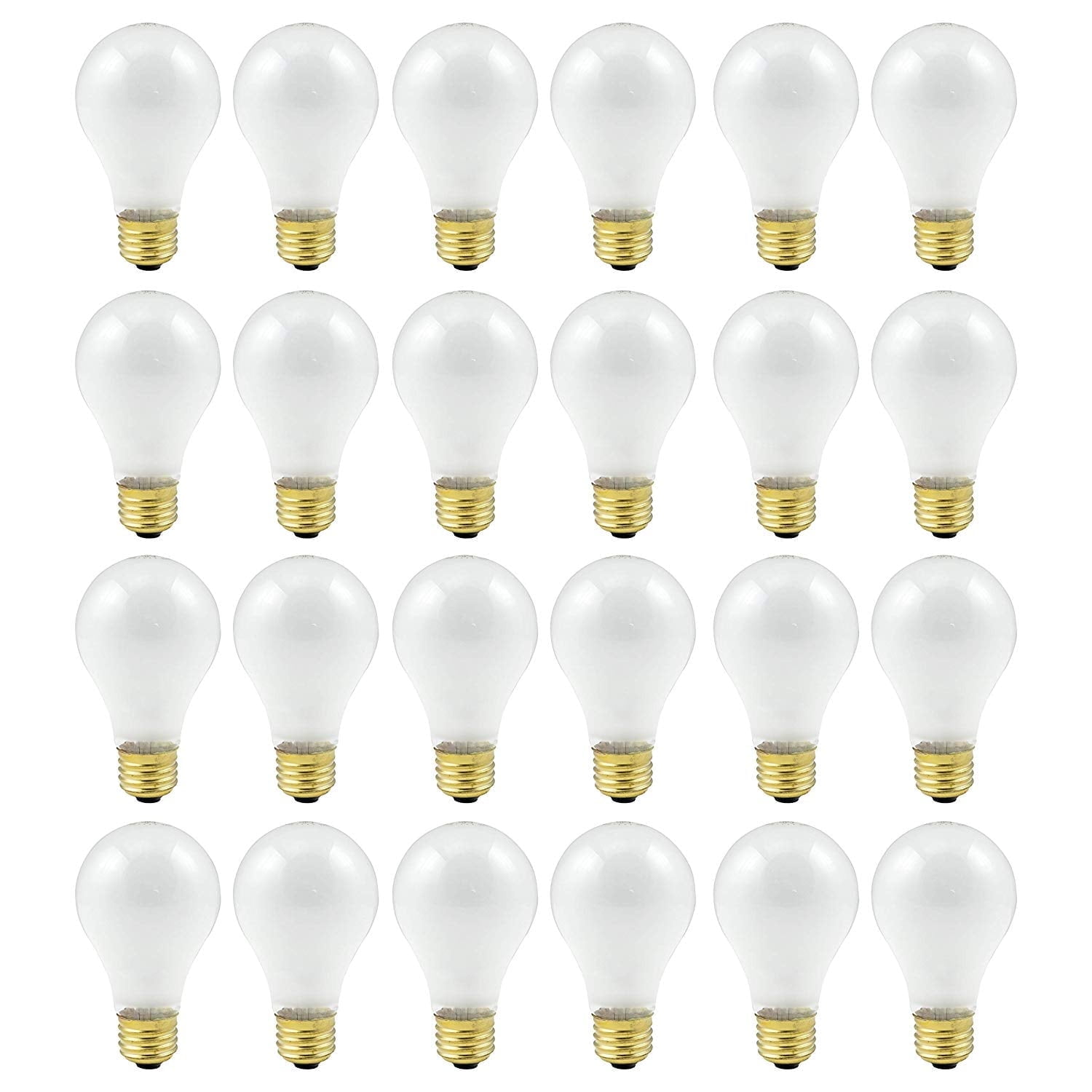 Goodbulb 60 Watt A19 Medium Base 130 Volt Rough Service 5000 Hour Incandescent - Standard Household E26 Bulb - Frosted Finish/Pack of 12