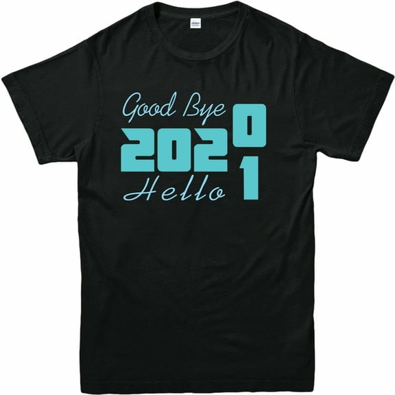 Goodbye 2020 Hello 2021 Happy New Year Printed Shirt Men Kids Top 3/4-4XL