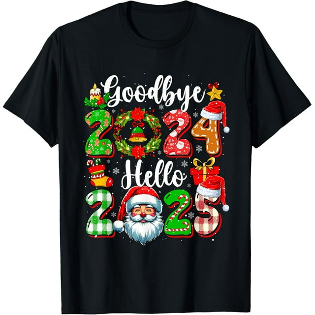 Goodbye 2024 Hello 2025 Costume Colorful Family Group Lover TShirt