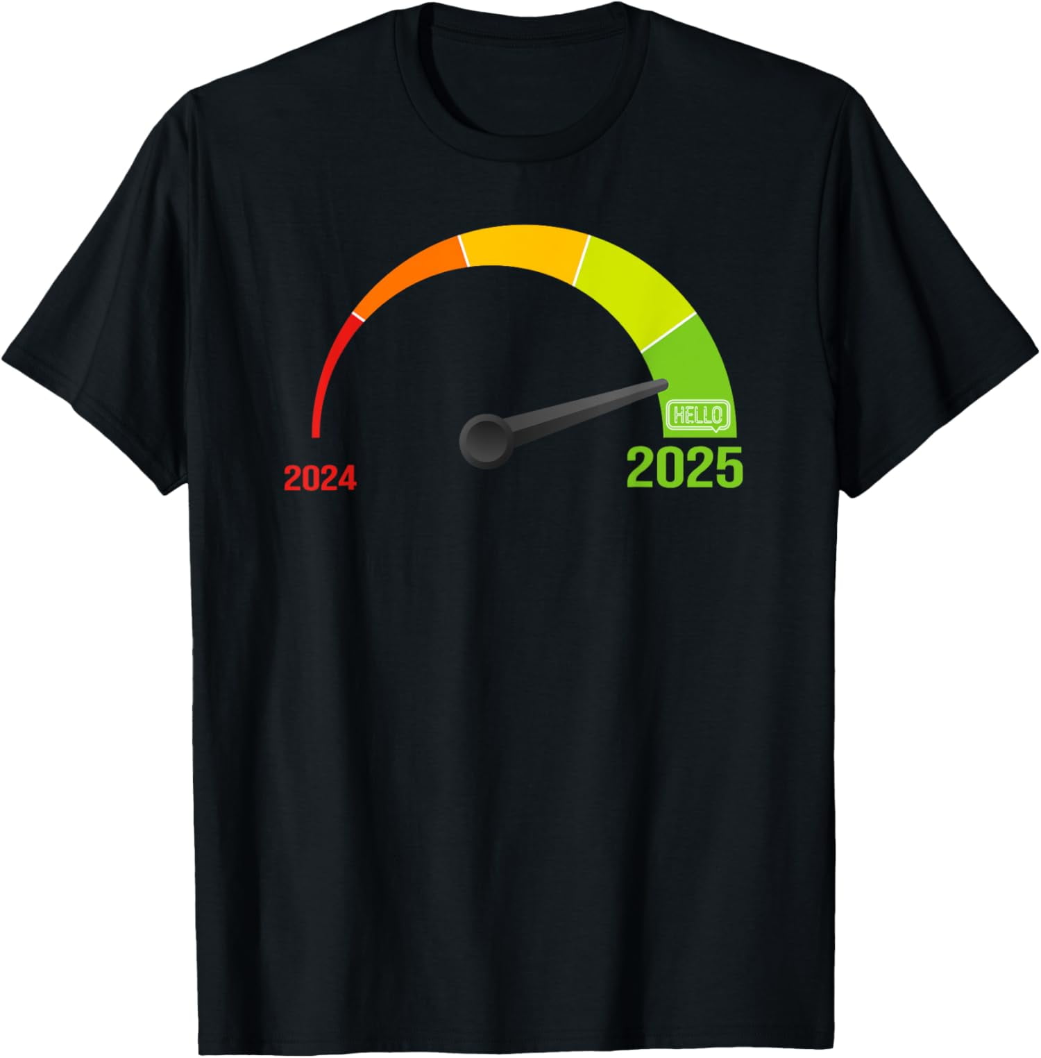 Goodbye 2024 Hello 2025 Happy New Year 2025 Meter Men Women TShirt