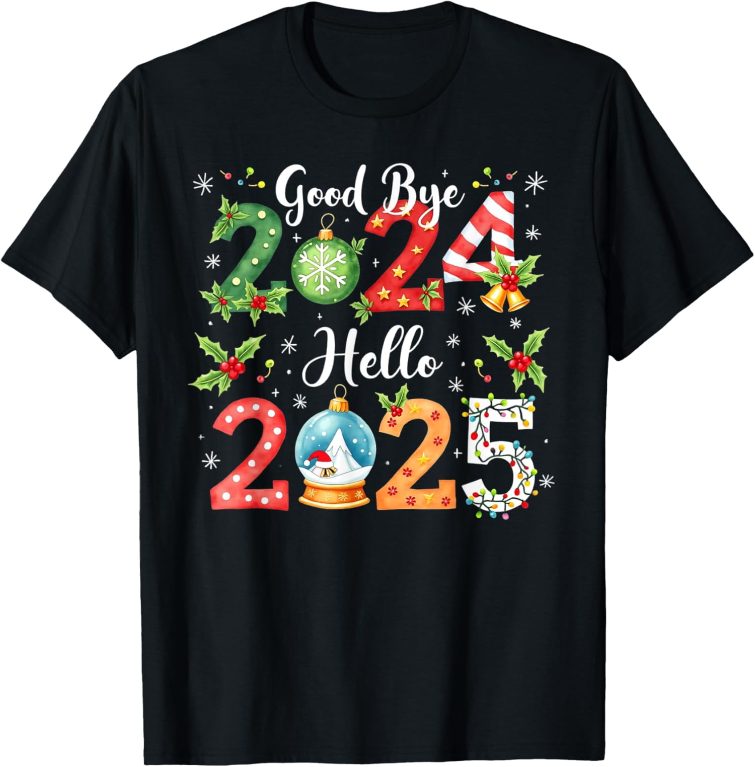 Goodbye 2025 Hello 2025 Merry Christmas Happy New Year 2025 TShirt