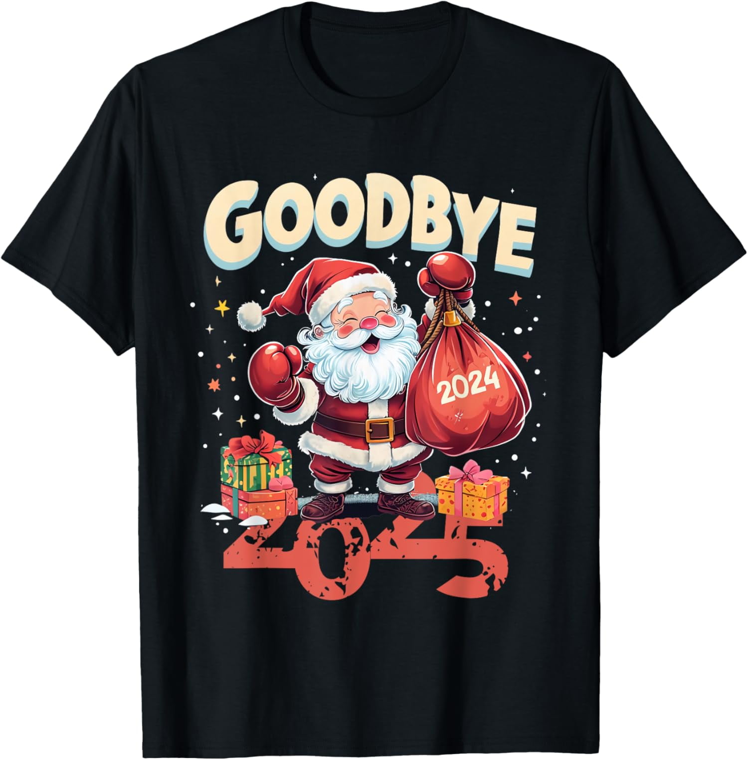 "Goodbye 2025 Hello 2025 Santa tees New Year Celebration TShirt