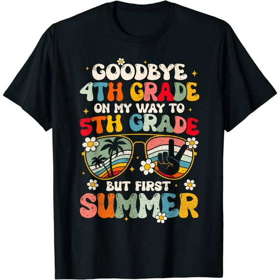 Goodbye 4th Grade Graduation To 5th Grade Hello Summer Kids T-Shirt