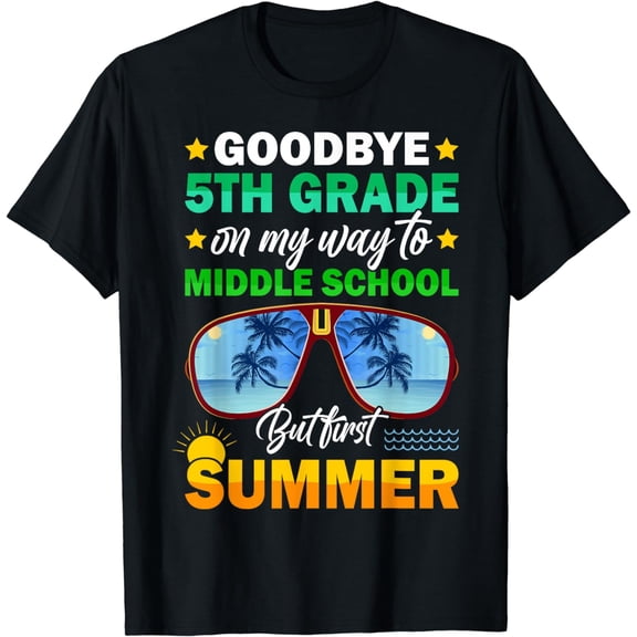 Goodbye 5th Grade Graduation 2024 On My Way To Middle School T-Shirt mens t shirt，black，women，funny，misfits，men，journey，t-shirt