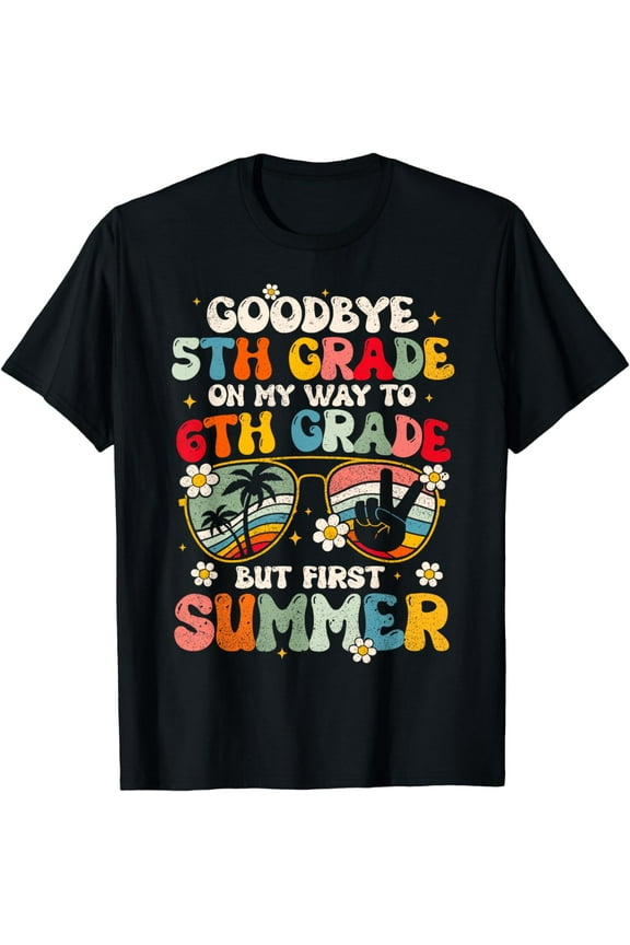 Goodbye 5th Grade Graduation To 6th Grade Hello Summer Kids T-Shirt