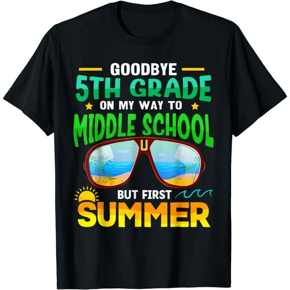 Goodbye 5th Grade Graduation To 6th Grade Hello Summer Kids T-Shirt