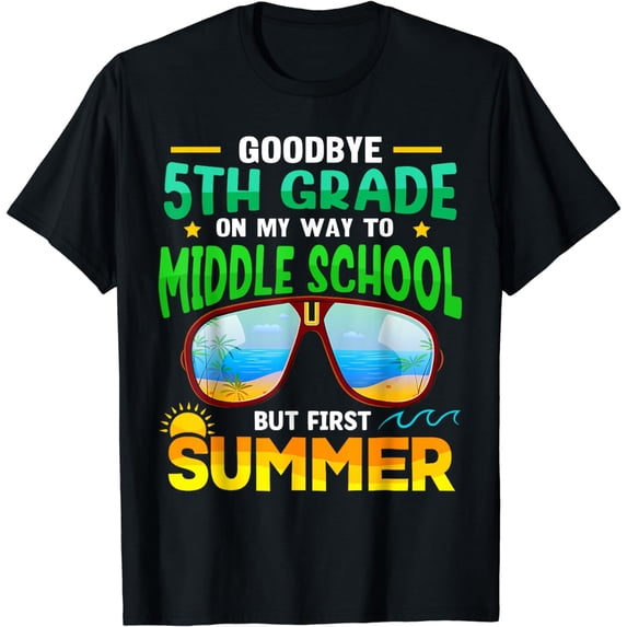 Goodbye 5th Grade Graduation To 6th Grade Hello Summer Kids T-Shirt