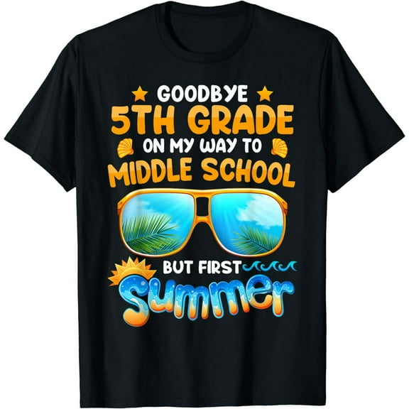 Goodbye 5th Grade Graduation To Middle School Summer Kids T-Shirt